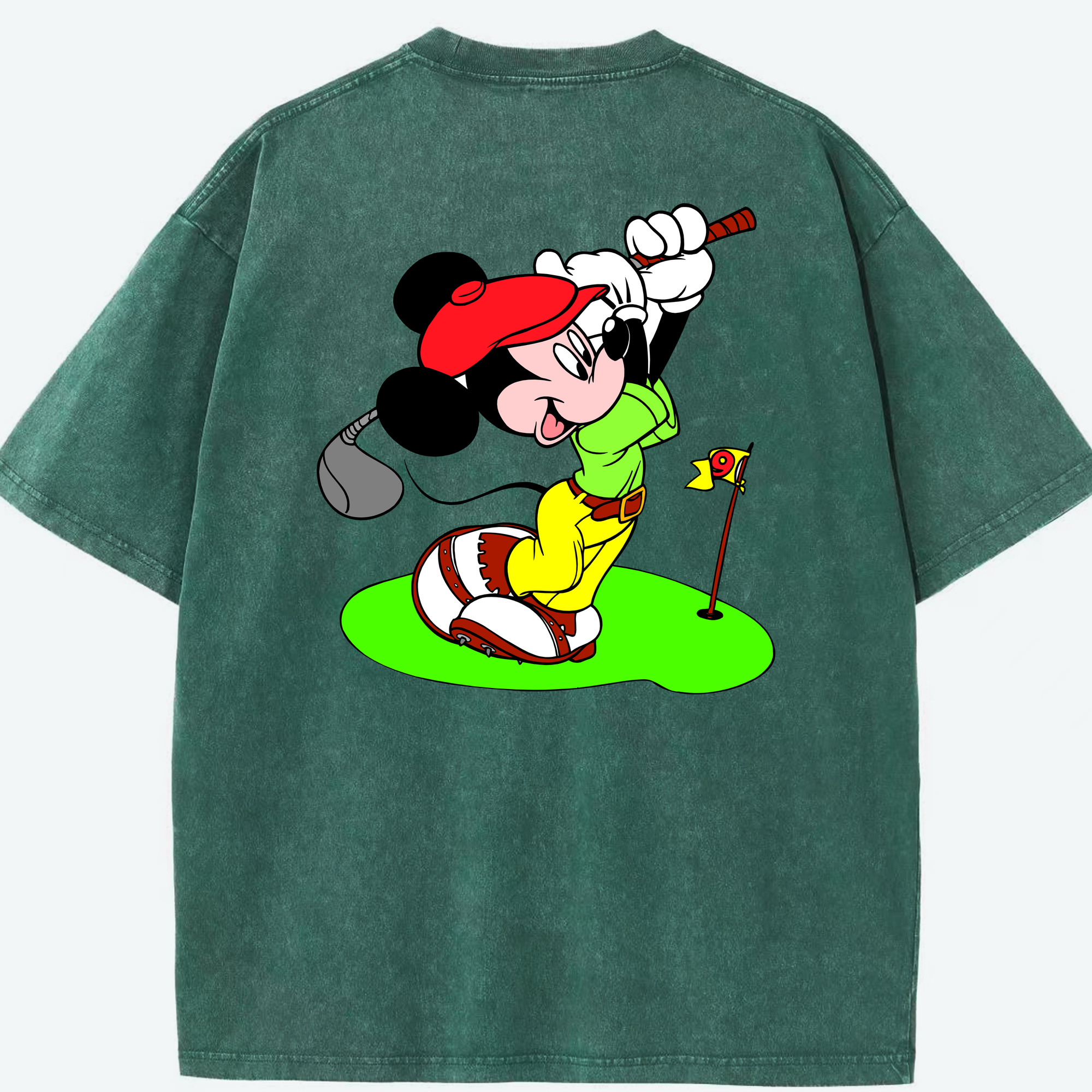 （画像用） ミッキーマウス Mickey Mouse 綿100% ヴィンテージ風 半袖Tシャツ（背面プリント）